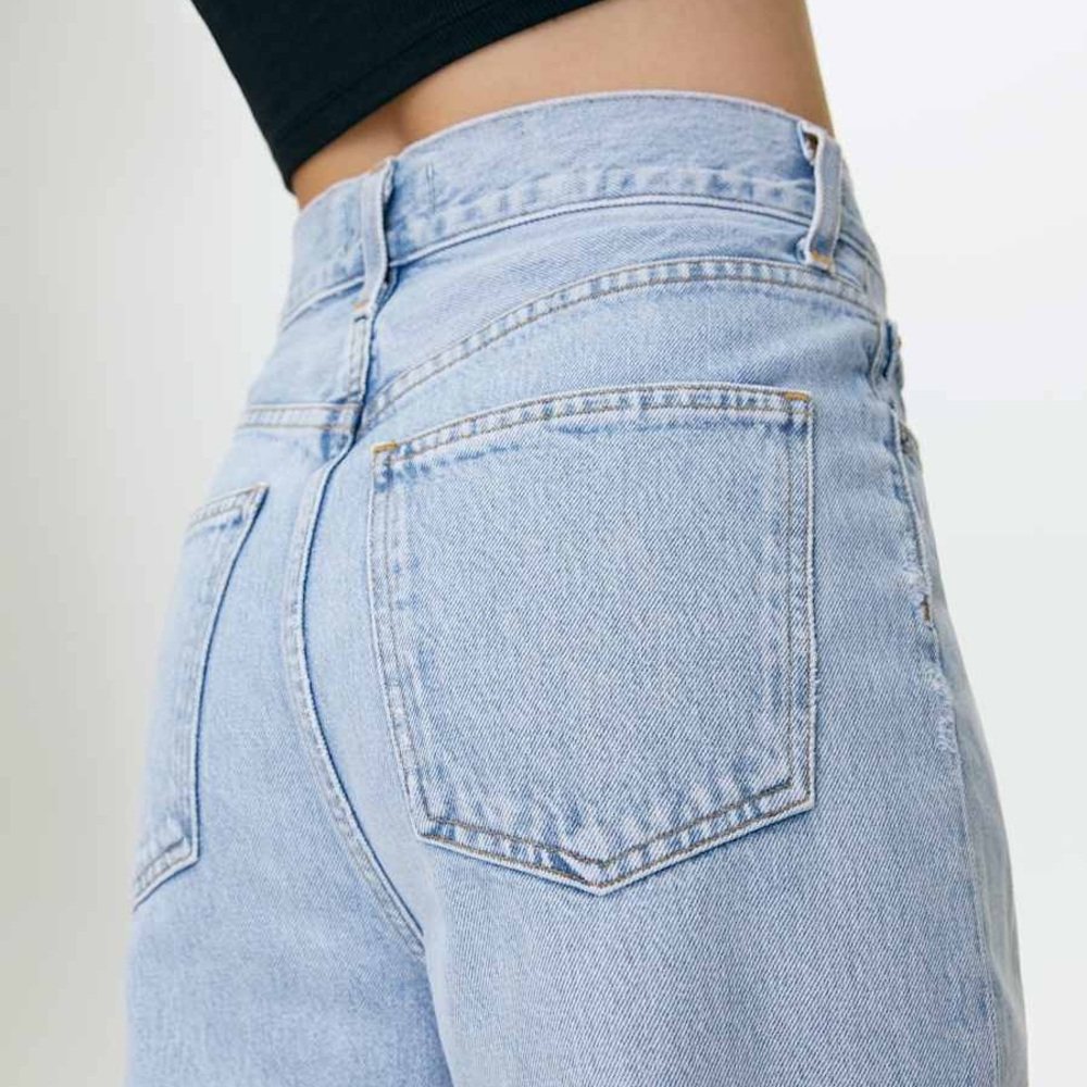 Agolde Fold Waistband Jean Straight Leg Size 26 Cotton Pleated - Picture 5 of 16